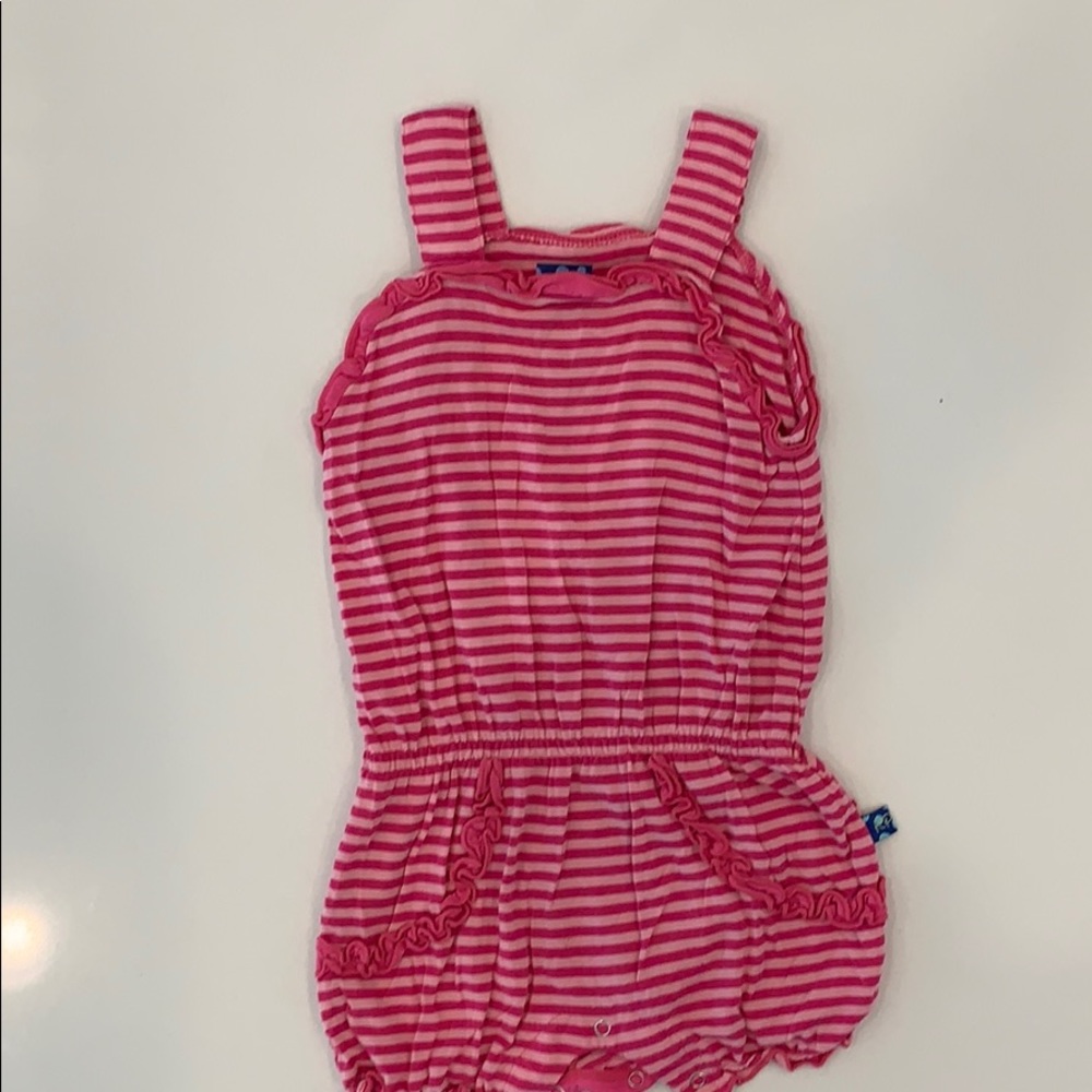KicKee Pants pink striped Romper